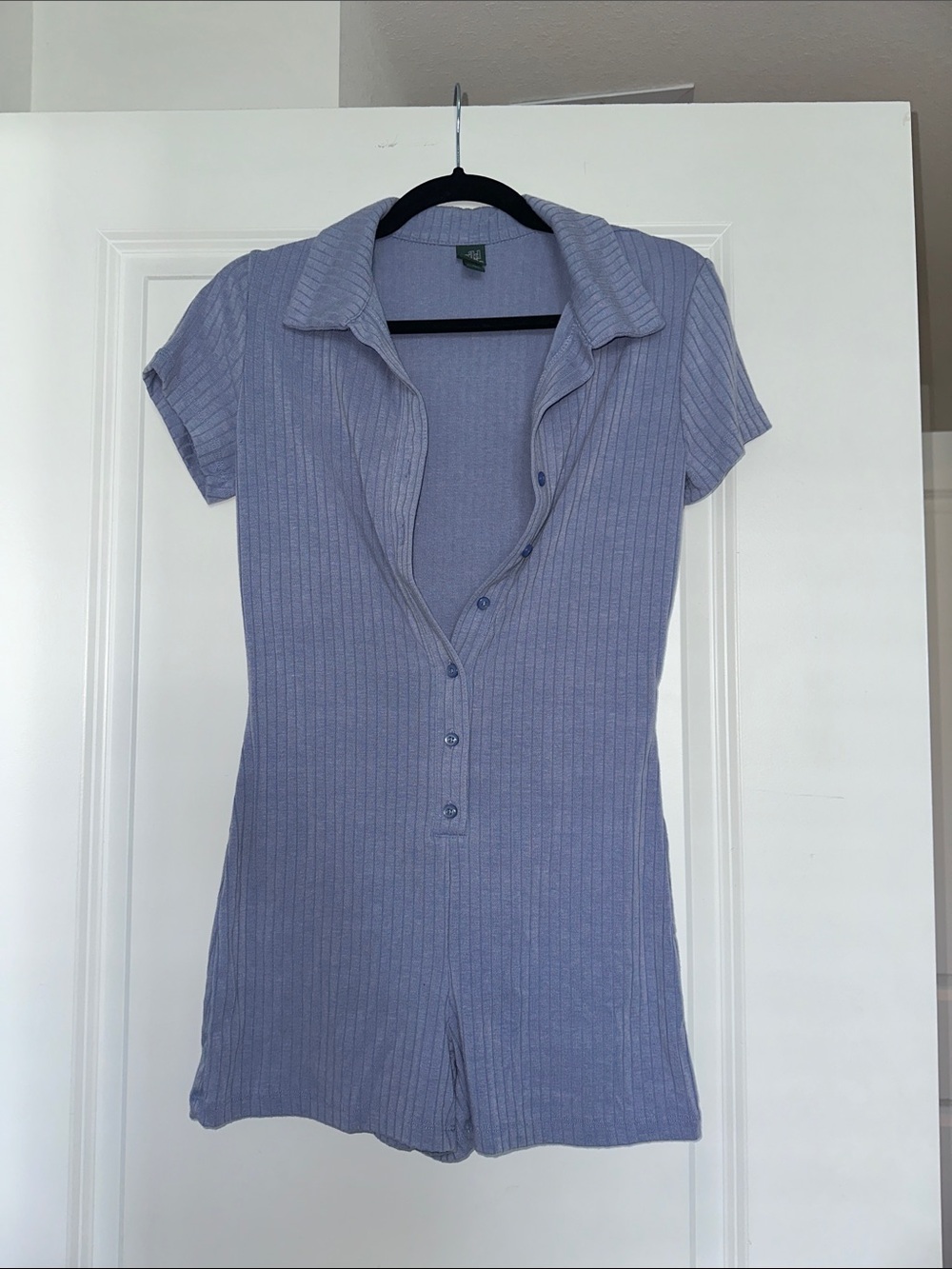wild fable Lavender Ribbed Short-Sleeve Romper